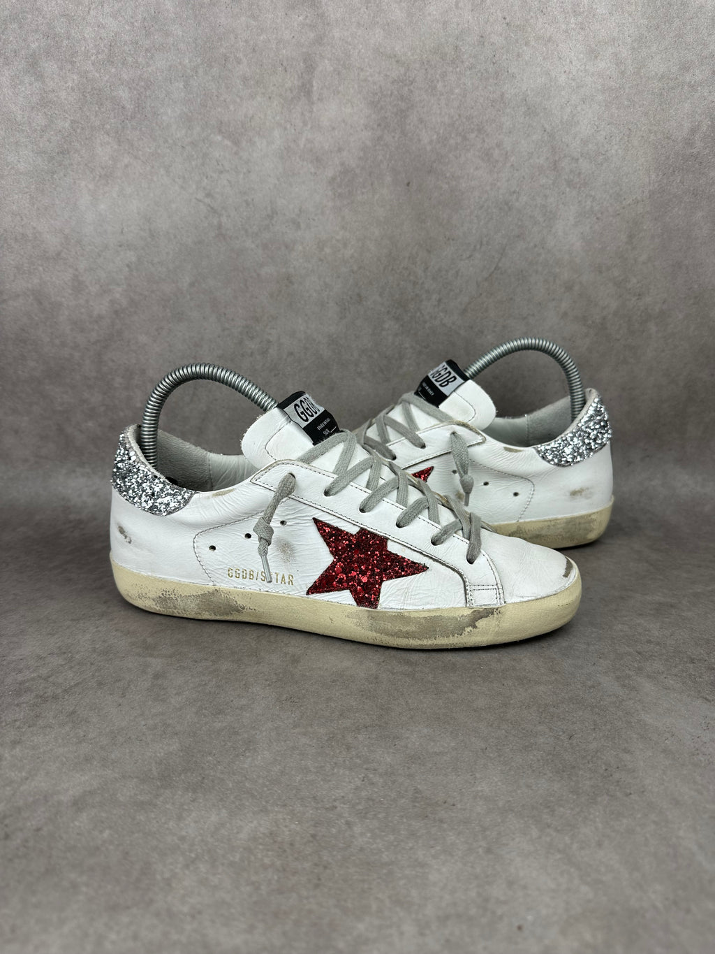 Golden goose Superstar pailletés rouge & argenté T38-005