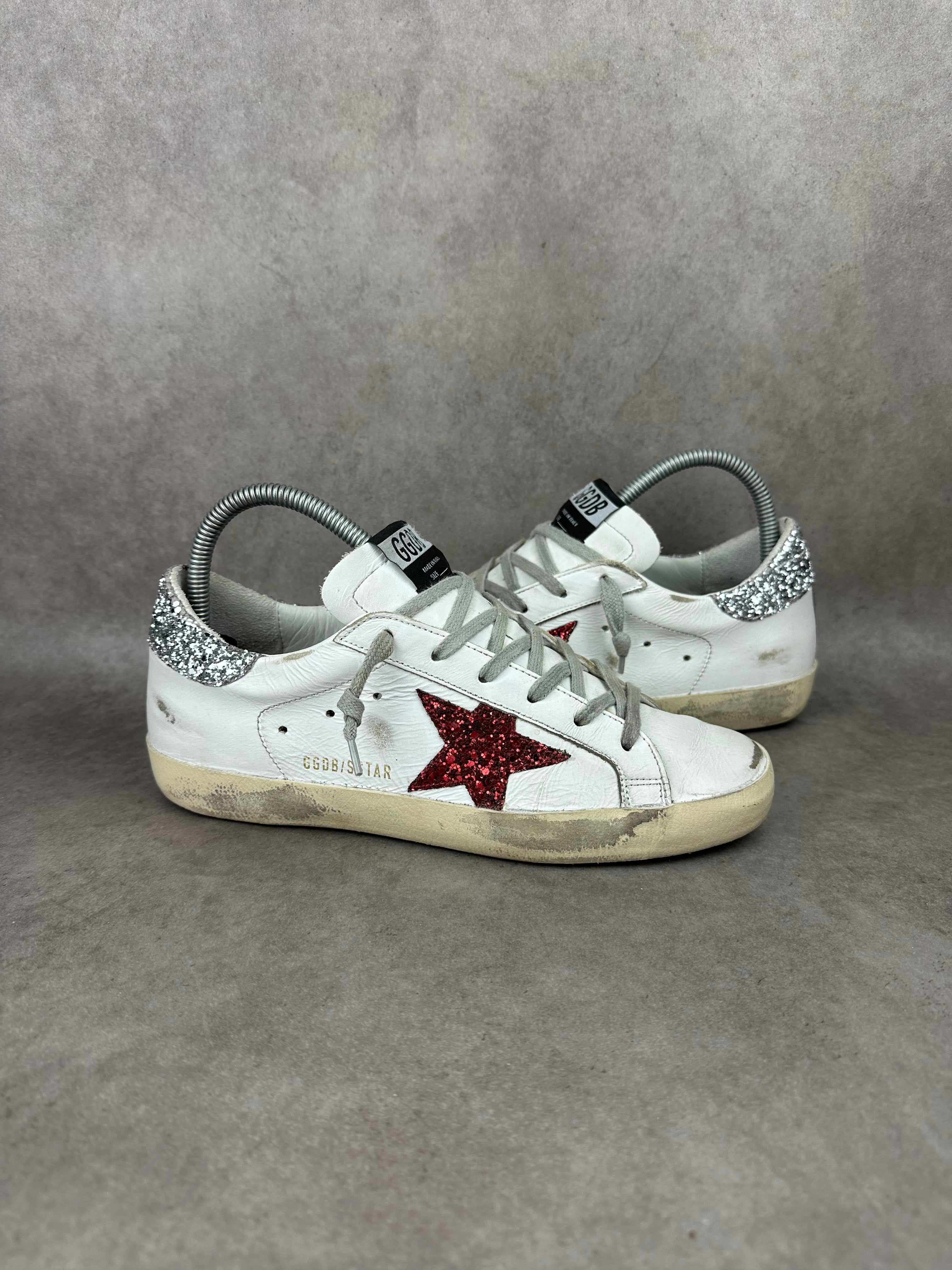 Golden goose Superstar pailletés rouge & argenté T38-005