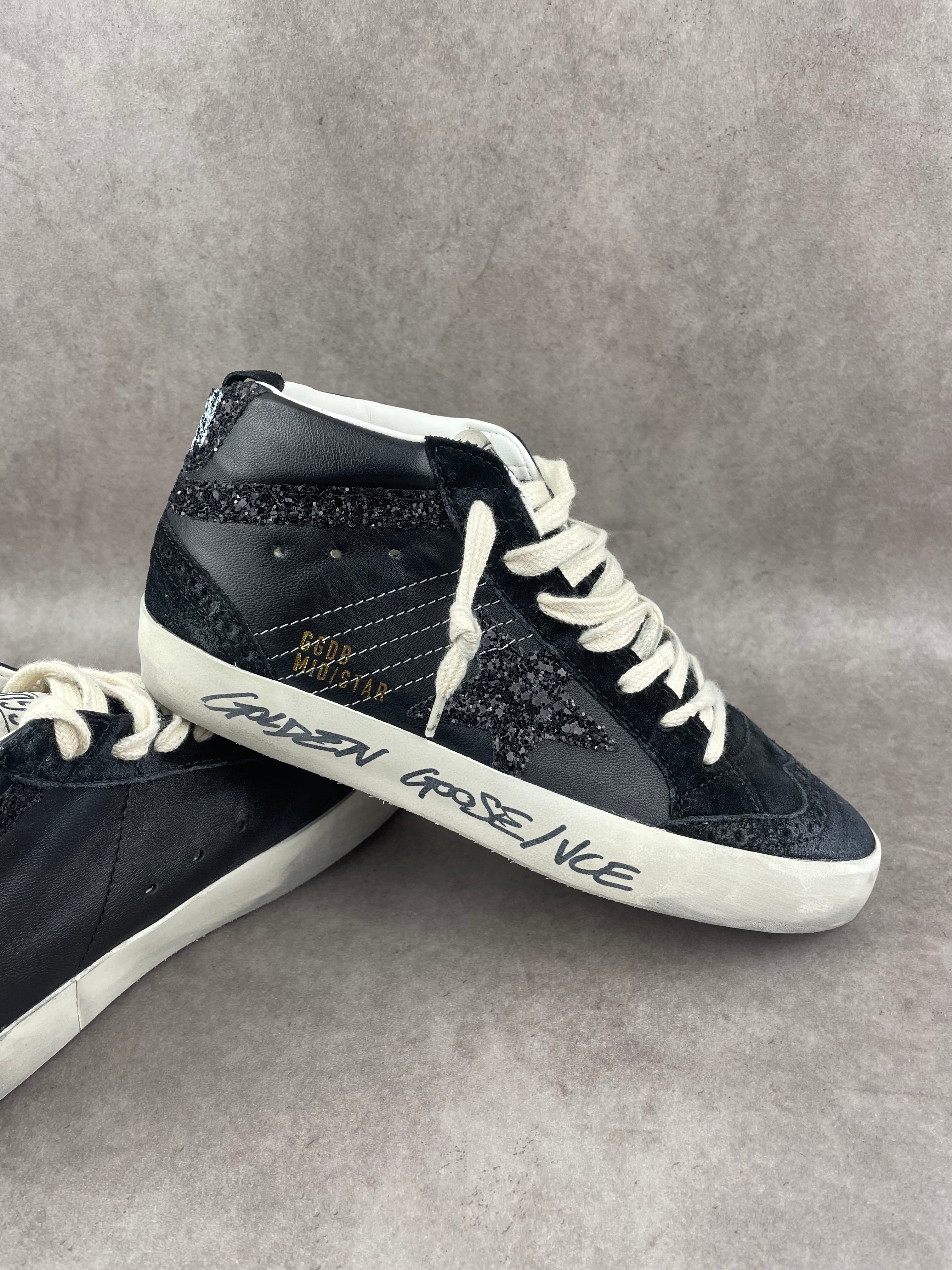 Golden Goose Midstar noir pailletée T37