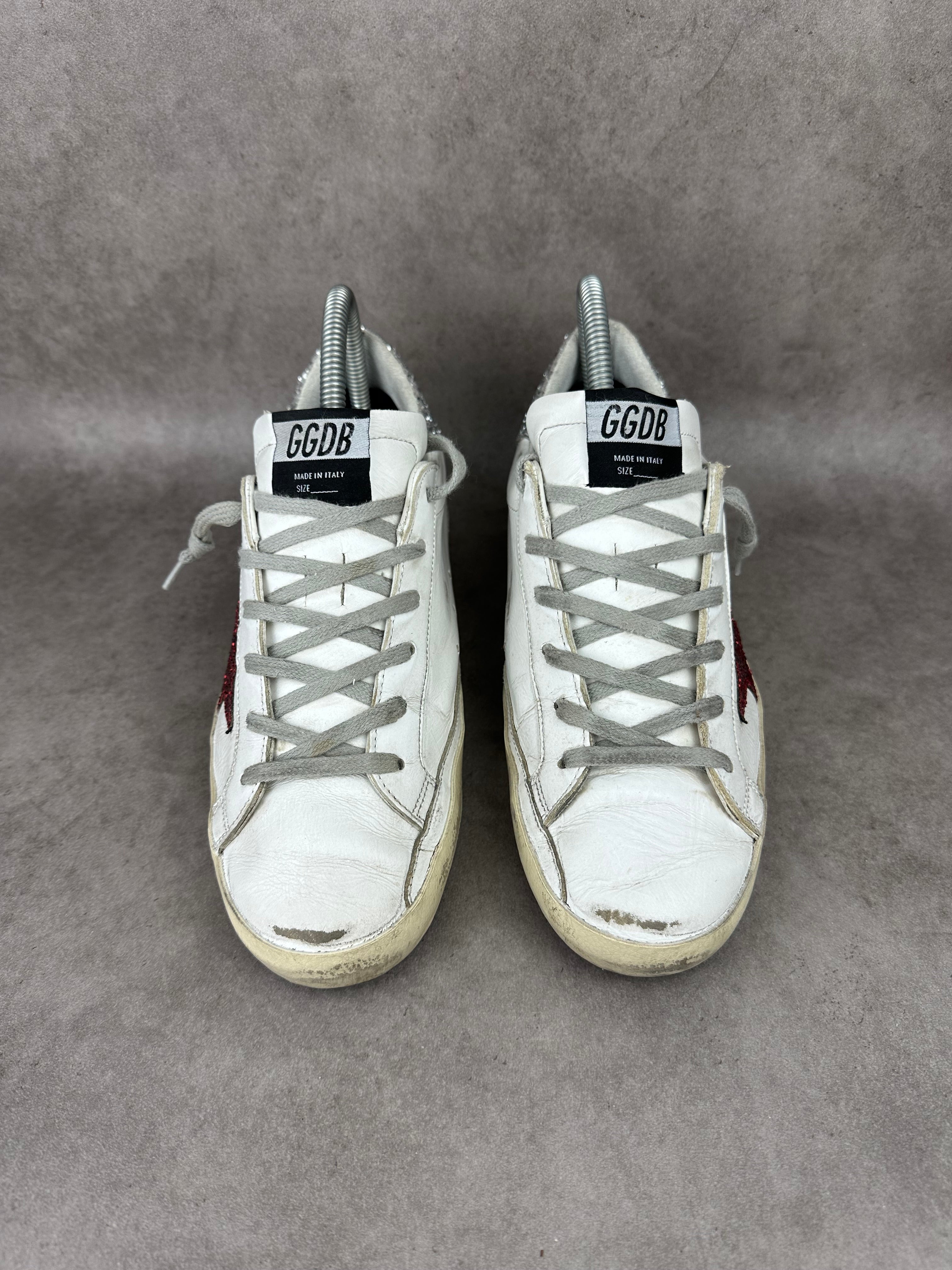 Golden goose Superstar pailletés rouge & argenté T38-005