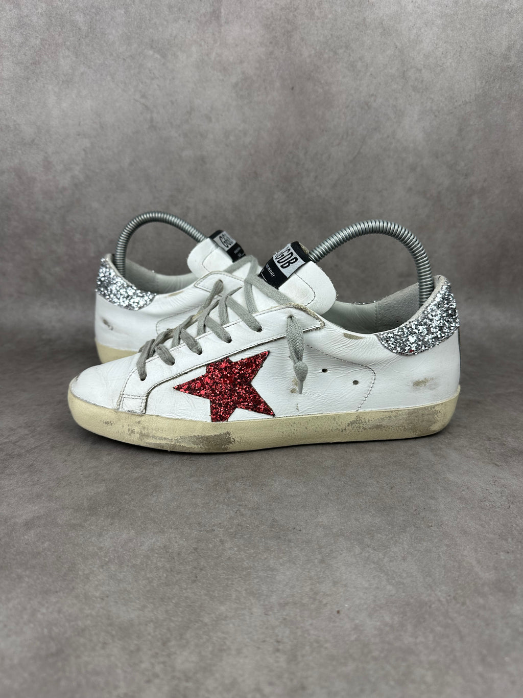 Golden goose Superstar pailletés rouge & argenté T38-005