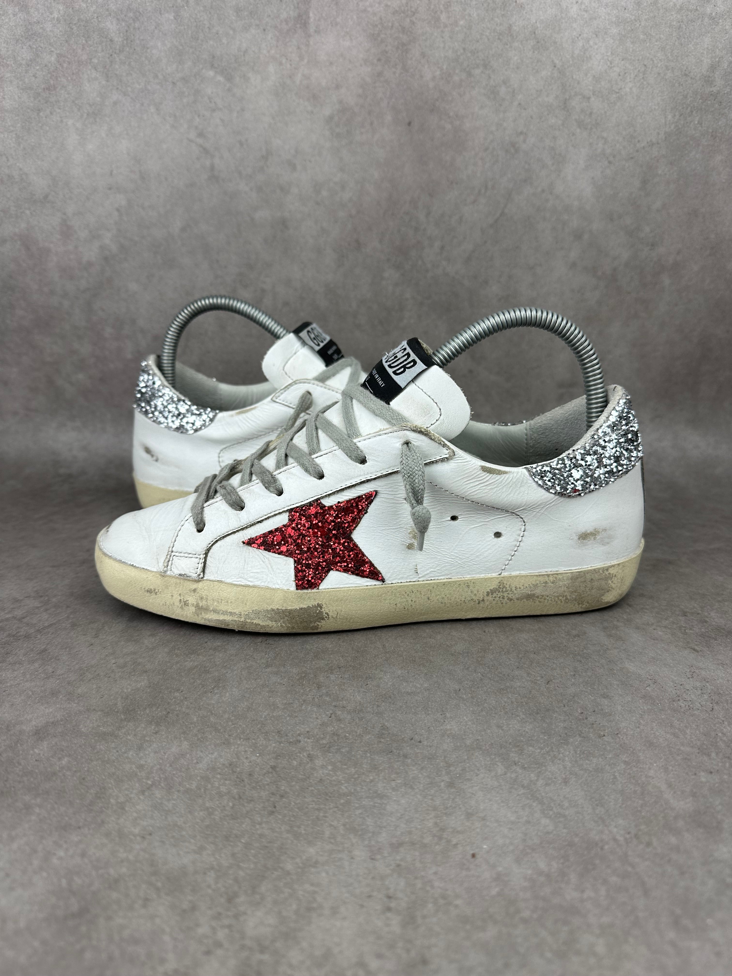 Golden goose Superstar pailletés rouge & argenté T38-005