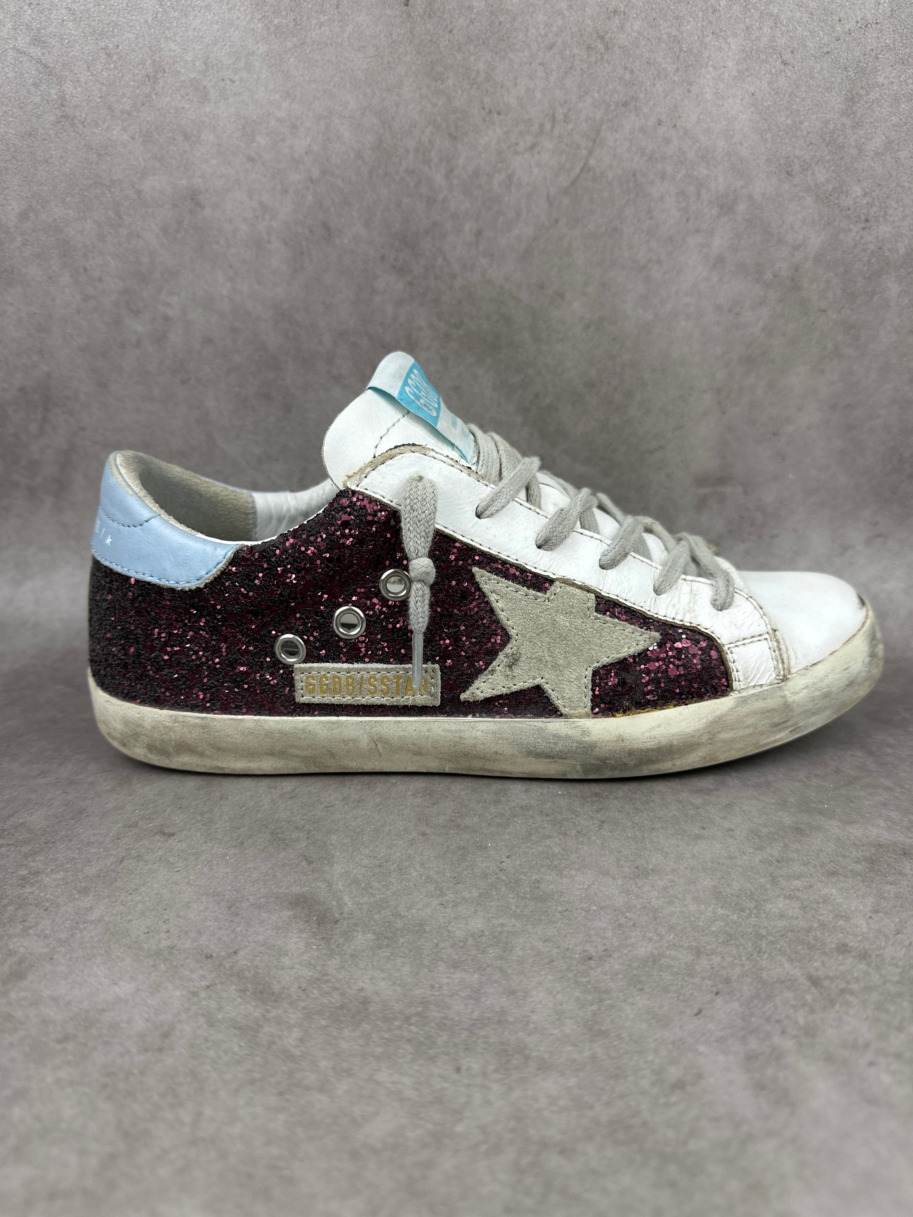 Golden Goose Superstar pailletés Bordeaux T38-011